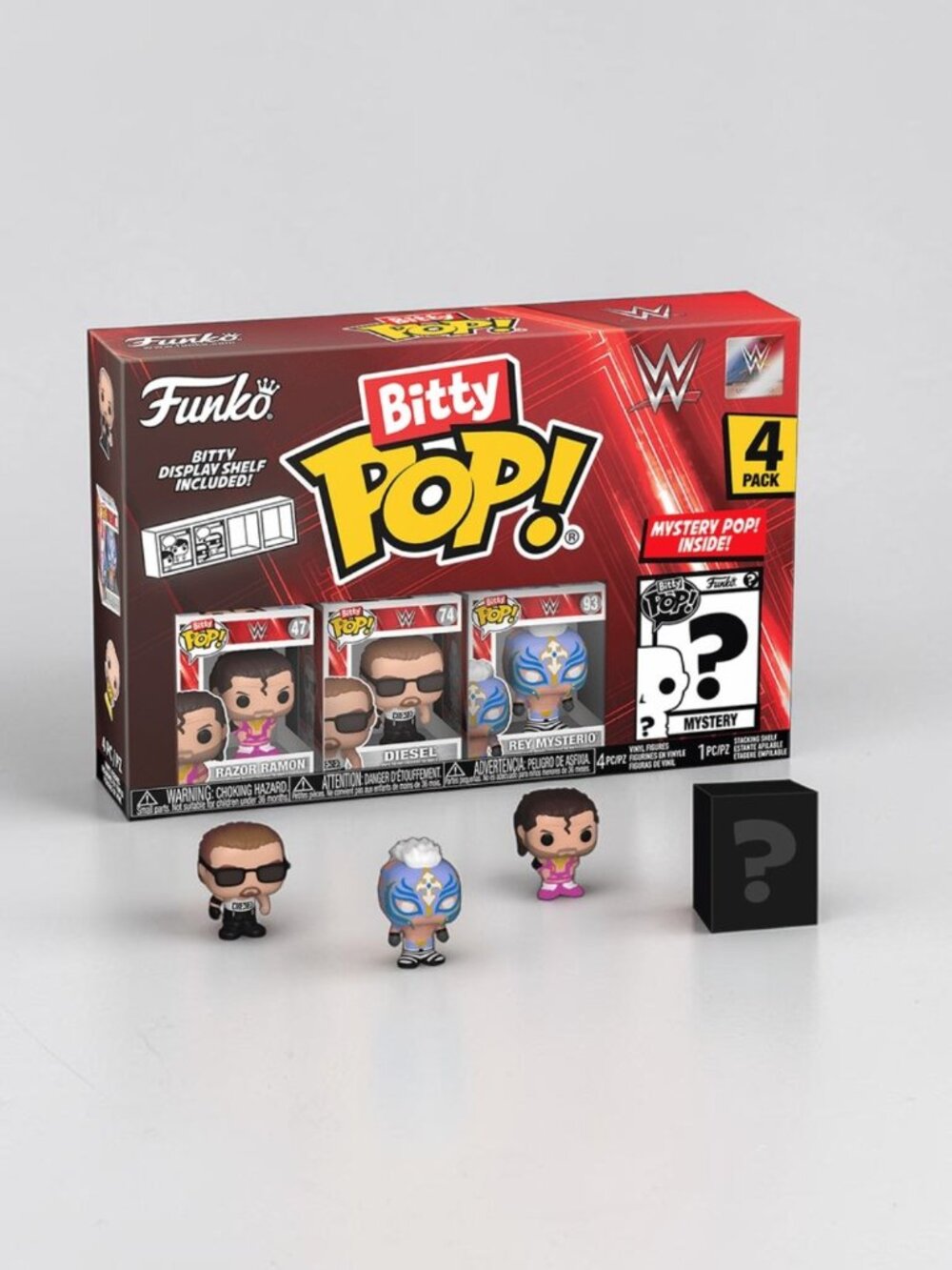 Funko WWE Wrestling Bitty POP! Razor Ramon, Diesel, & Rey Mysterio Micro Figure